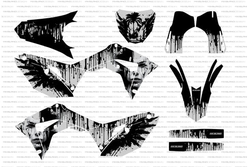 Angel Heart: BLACK/LIGHT GREY Honda Full Graphics Kit