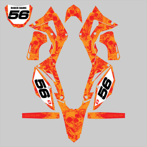 BONECRUSHER: ROJO/NARANJA (Colores Buccaneers) Kit gráfico completo KTM