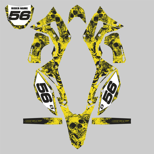 Mx Island BONECRUSHER: YELLOW/BLACK Full Graphics kit — fits KTM®