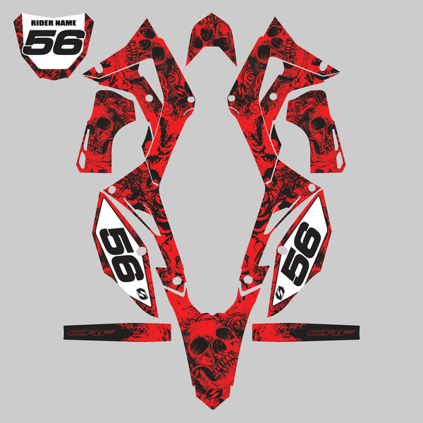 Mx Island BONECRUSHER: RED/BLACK KTM Graphics kit — fits KTM®