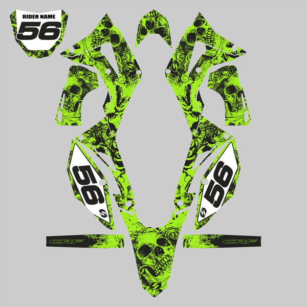 Mx Island BONECRUSHER: TOXIC GREEN/BLACK Full Graphics kit — fits KTM®