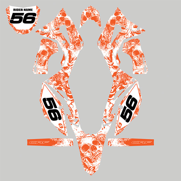 Mx Island BONECRUSHER: ORANGE/WHITE Full Graphics kit — fits KTM®