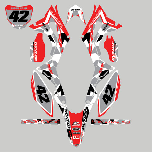 Urban Camo: Kit de gráficos completo Honda rojo/gris