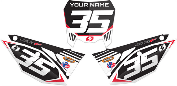S-ONE: RED/WHITE Honda Number Graphics kit