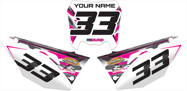 JET FIGHTER: MAGENTA/GREY Honda Number Graphics kit
