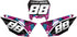 NIGHT RIDER: Kit de gráficos para matrícula Honda MAGENTA/CYAN