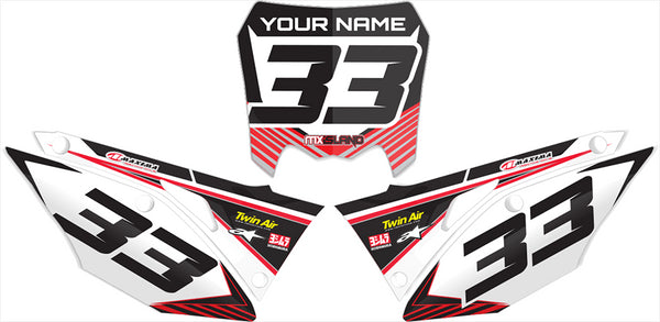 RIDGELINE: RED/WHITE Honda Number Plate Graphics kit