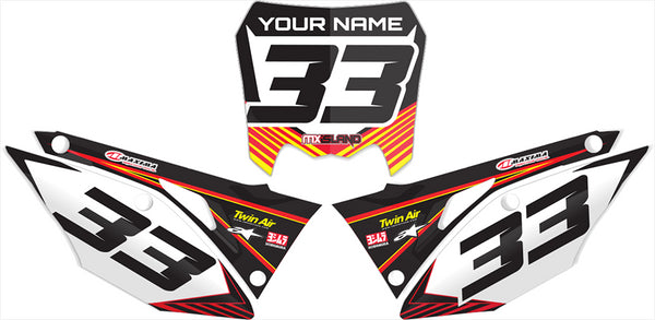 RIDGELINE: RED/YELLOW Honda Number Plate Graphics kit