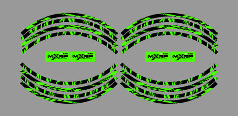 ISLAND STRIKE: BLACK / GREEN Rim Graphics