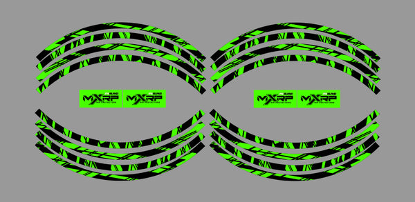 ISLAND STRIKE: BLACK / GREEN Rim Graphics