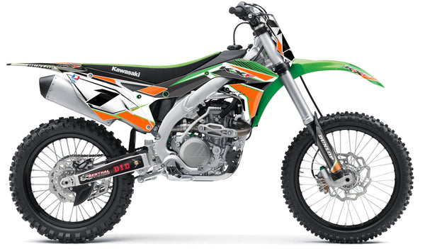 kawasaki orange green full graphics kit in concept design