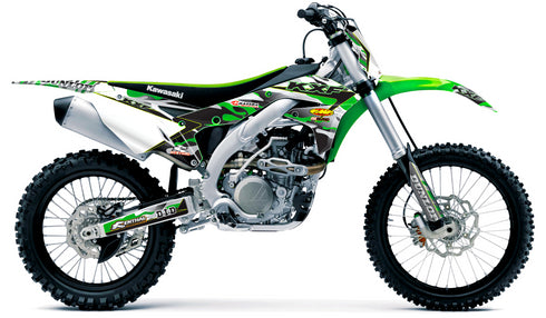 JET FIGHTER: GREEN/GREY Kawasaki Full Graphics Kit
