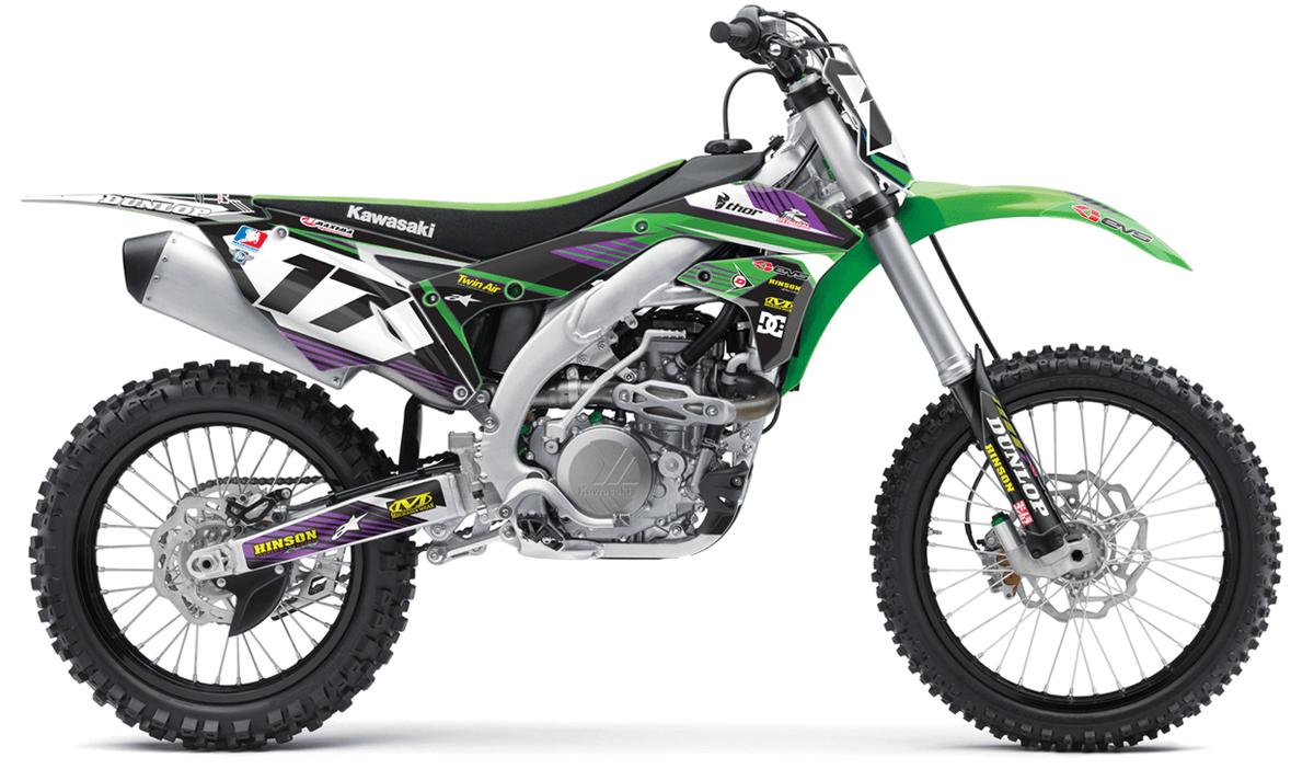 RIDGELINE GREEN PURPLE Kawasaki Full Graphics Kit MX iSLAND