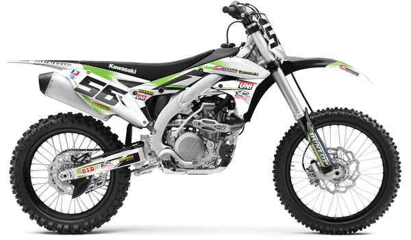 THROWBACK: GREEN/BLACK (WHITE) Kawasaki Full Graphics Kit