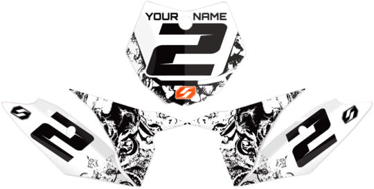 KTM back ground graphics kit in bonecrusher design, mxisland