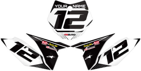 Mx Island RIDGELINE : GREY/BLACK Number Plate Graphics kit— fits KTM®