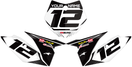 Mx Island RIDGELINE : GREY/BLACK Number Plate Graphics kit— fits KTM®
