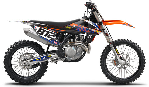 RIDGELINE: Kit gráfico completo KTM AZUL/NARANJA