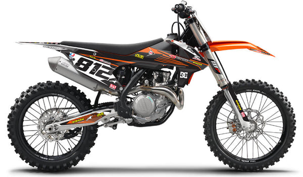 Mx Island RIDGELINE: GREY/ORANGE Graphics kit — fits KTM®