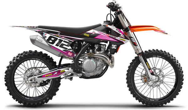 Mx Island RIDGELINE: MAGENTA/WHITE Full Graphics kit — fits KTM®