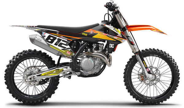 Mx Island RIDGELINE: YELLOW/ORANGE Full Graphics kit — fits KTM®