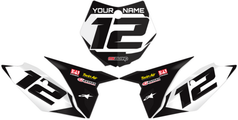 Mx Island STOCK: BLACK Number Plate Graphics kit — fits KTM®
