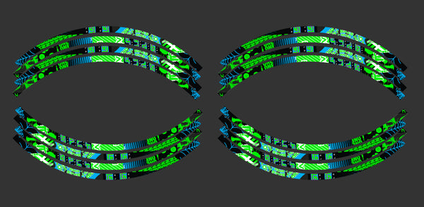 NIGHT RIDER: GREEN / CYAN Rim Graphics