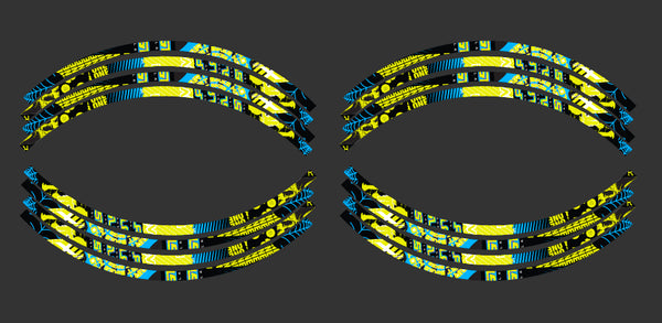 NIGHT RIDER: YELLOW / CYAN Rim Graphics