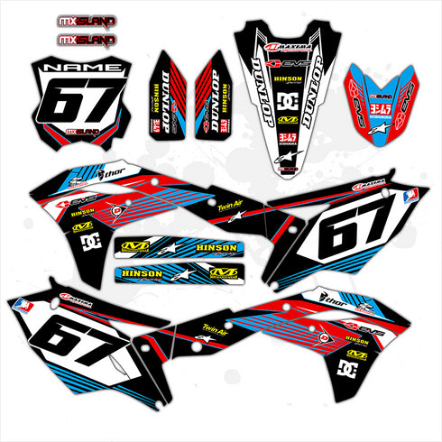 RIDGELINE: RED/BLUE Kawasaki Full Graphics kit
