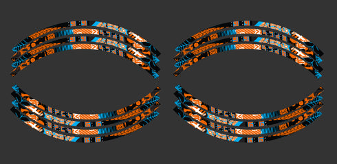 NIGHT RIDER: ORANGE / CYAN Rim Graphics