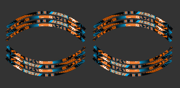 NIGHT RIDER: ORANGE / CYAN Rim Graphics