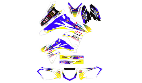 RETROCESO: (ELIJA ESQUEMA DE COLOR) Kit de gráficos completo Suzuki