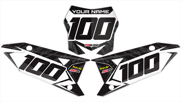 ISLAND STRIKE: BLACK/GREY Suzuki Number Plate Graphics kit