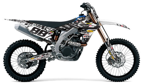 ISLAND STRIKE: Kit de gráficos completo Suzuki NEGRO/BLANCO