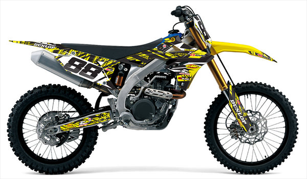 ISLAND STRIKE: BLACK/YELLOW Suzuki Full Graphics Kit