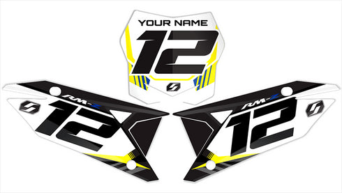S-ONE: BLUE/YELLOW Suzuki Number Plate Graphics kit