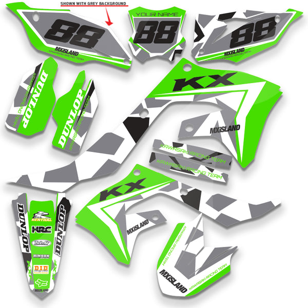 CAMO URBANO: Kit de gráficos completo Kawasaki VERDE/GRIS