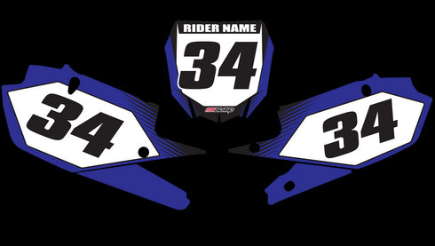 STOCK: Kit de gráficos de matrícula Yamaha AZUL/NEGRO