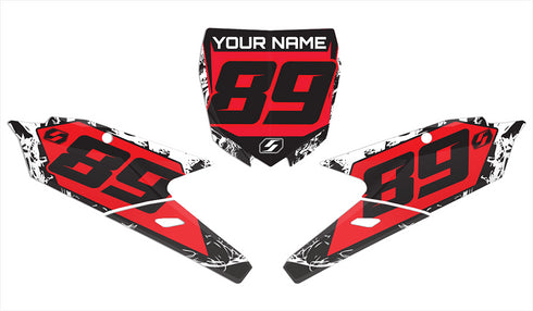 Yamaha back ground graphics kit in red bonecrusher design