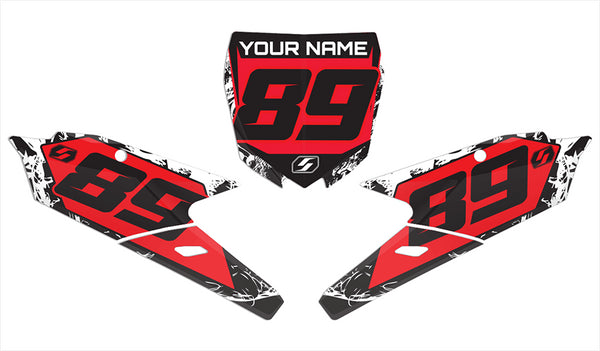 Yamaha back ground graphics kit in red bonecrusher design