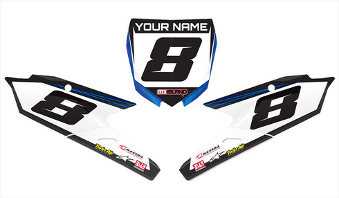 RIDGELINE: BLUE/CYAN YAMAHA Number Plate Graphics kit