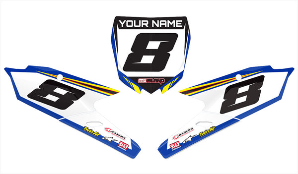 RIDGELINE: YELLOW/BLUE Yamaha Number Plate Graphics kit