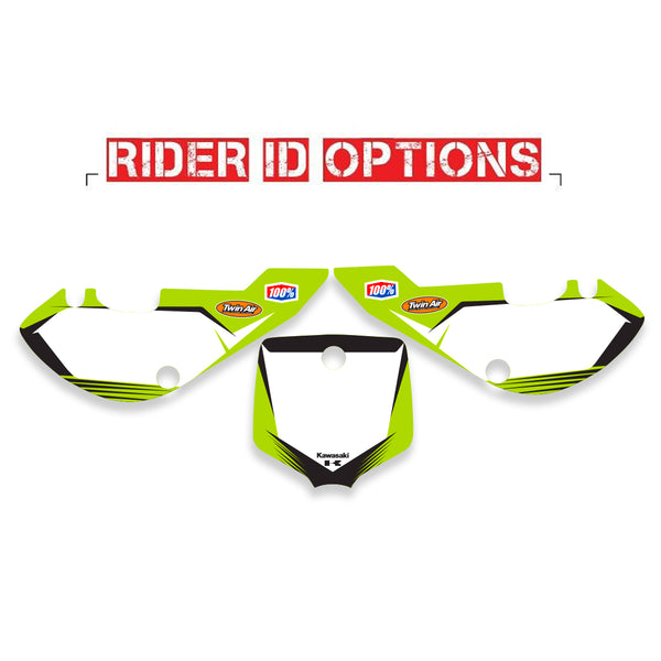 FACTORY: BLACK/GREEN Kawasaki Number Plate Graphics Kit