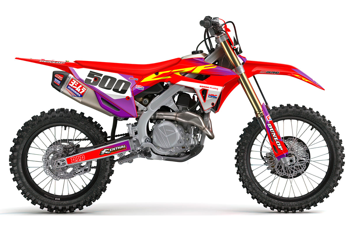 FACTORY RIDER: RED/PURPLE Honda Full Graphics Kit – MX iSLAND