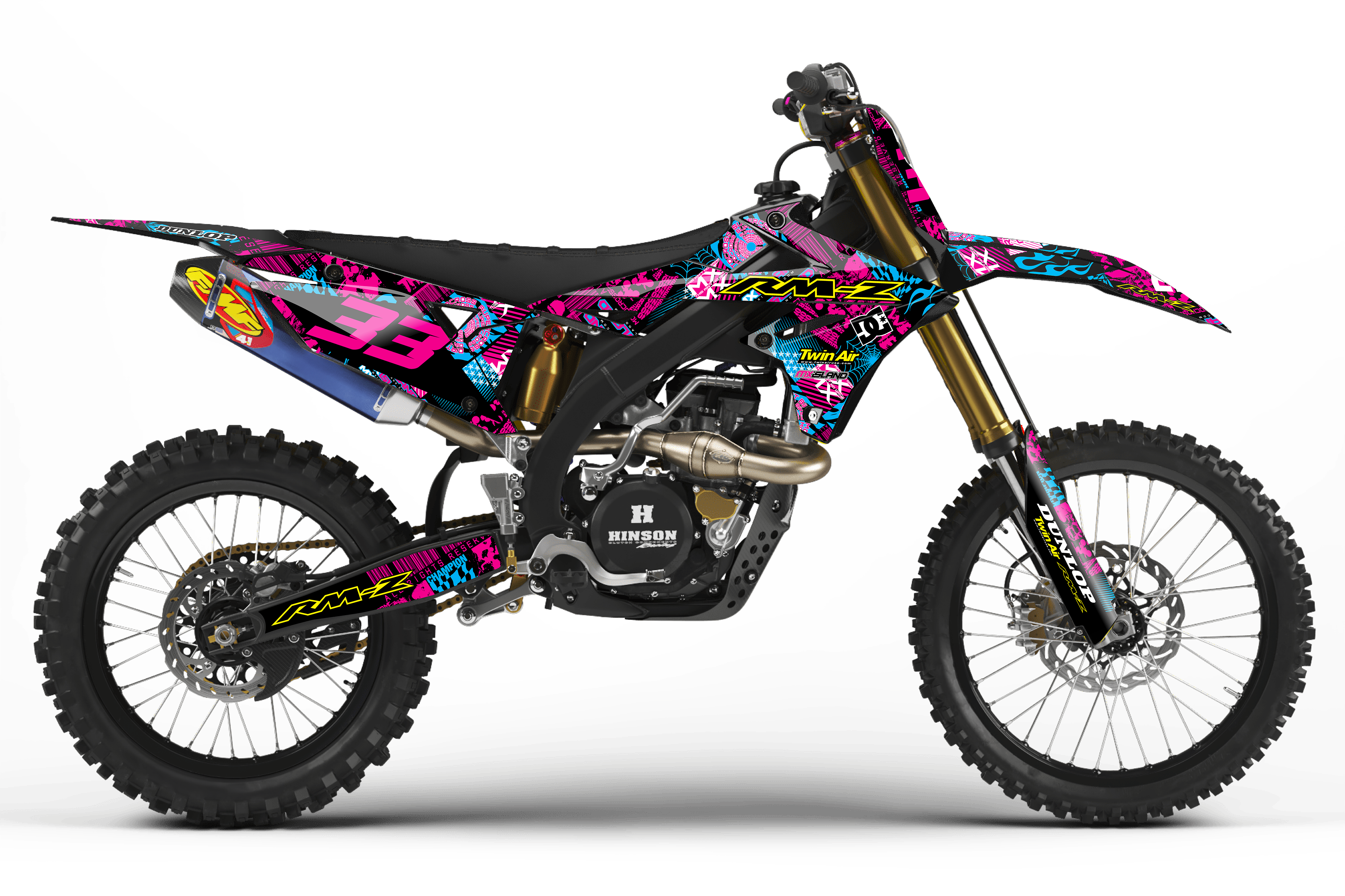 NIGHT RIDER: MAGENTA/CYAN Suzuki Full Graphics Kit – MX iSLAND