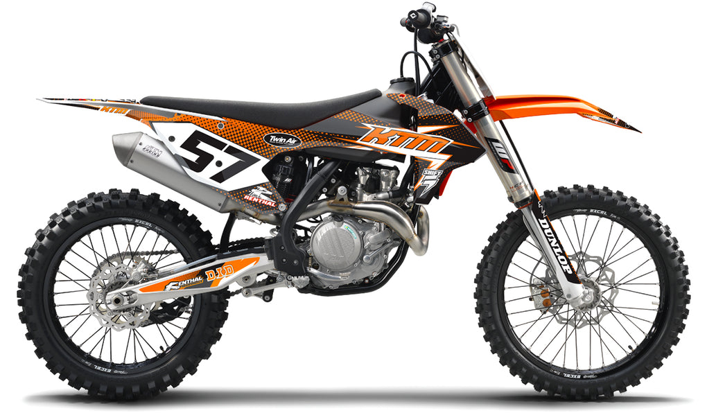 LIGHTNING: BLACK/ORANGE KTM Complete Graphics kit