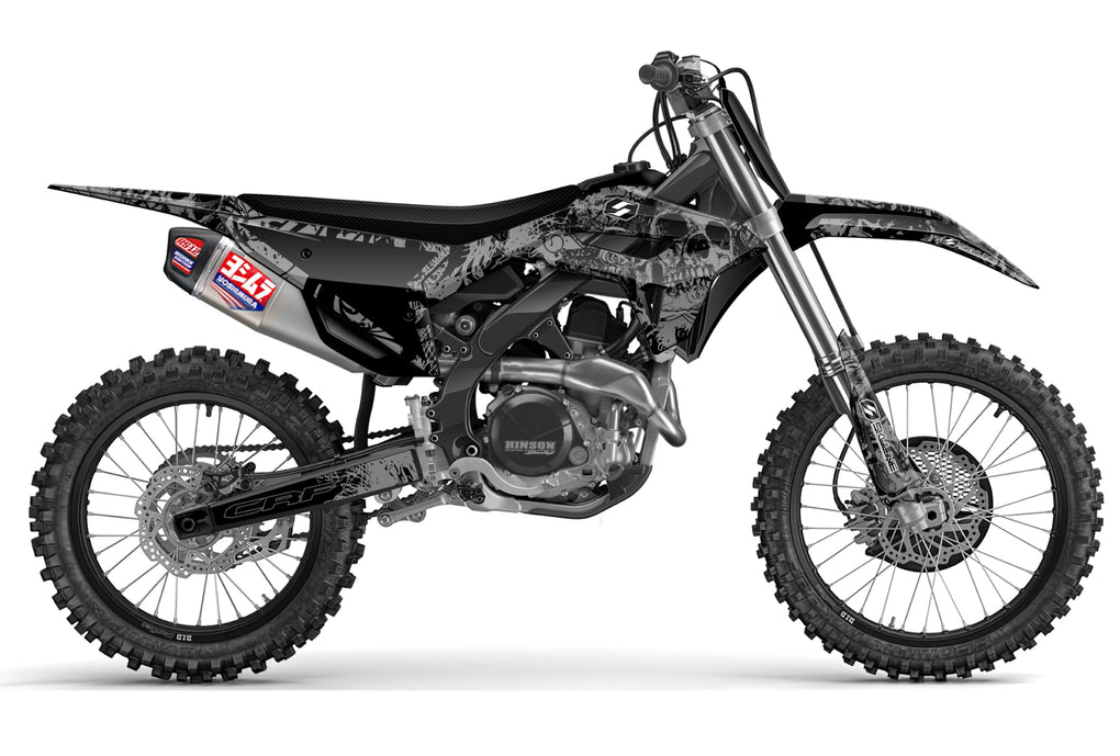 BONECRUSHER: BLACK/GREY Honda Complete Graphics kit