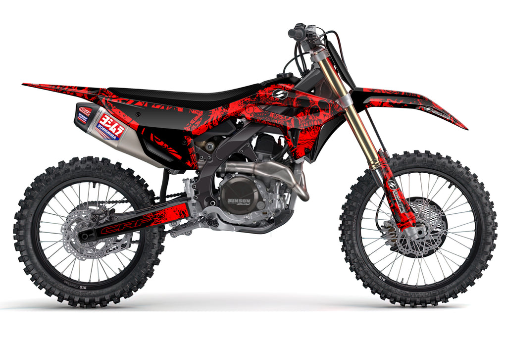 BONECRUSHER: BLACK/RED Honda Complete Graphics kit