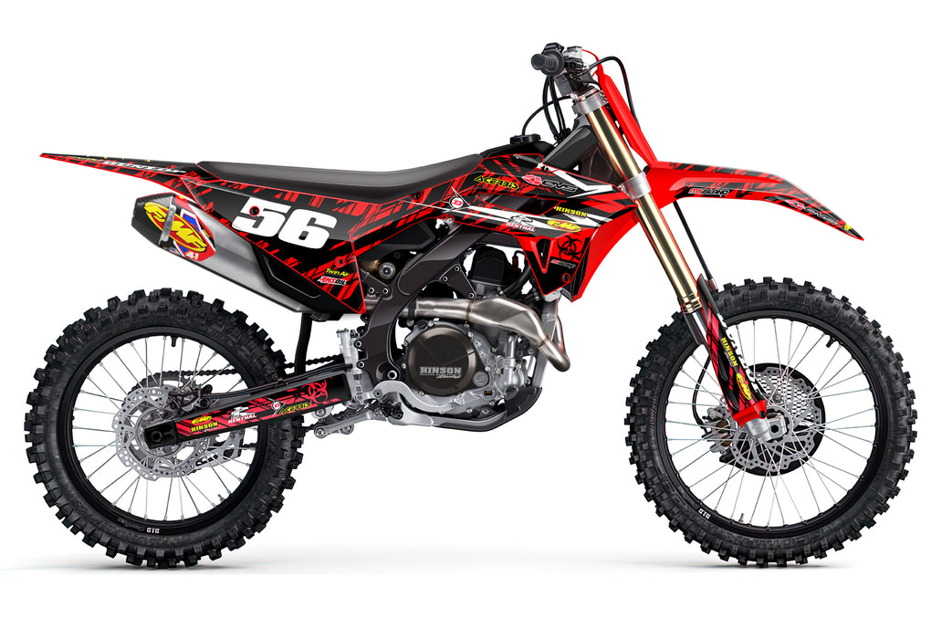 ISLAND STRIKE: BLACK/RED Honda Complete Graphics Kits