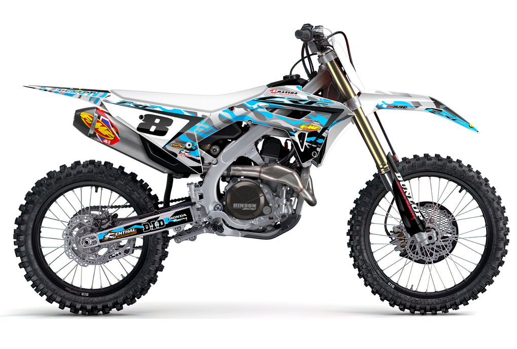 JET FIGHTER CAMO: SKY BLUE/GREY Honda Complete Graphics Kit